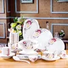 Zestawy zastawy stołowej Jingdezhen Bone China Porcelna 60 -częściowe Zestaw naczynia stołowego