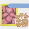 8 Pieces Baking Moulds Mini Cute Cartoon Cookie Cutter Cross Peace Pigeon Shaped Cookie Mold Plastic Pink Cookie Cutters for Home Kitchen, 8 Styles