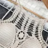 Camisoles Tanks Women Shells Tassel Sexy Bikinis Knitted Crochet Swimsuit Swimwear Brazilian Summer Solid Bathing Suit Beachwear 230508