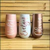 Mugs 6Oz Wine Tumbler Mug 20 Colors Insated Vaccum Cup Stainless Steel Glass Water Beer Gift 08 Drop Delivery Home Garden Ki Dhdnc