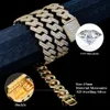 Anpassat pass diamanttest VVS Moissanite Cuban Link Chain 10mm 12mm 15mm 18mm 20mm Hip Hop Necklace Men 925 Jewelry HMC7