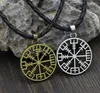 Pendentif Colliers Youe Shone Amulette Pantgram Rune Norse Viking Odin's Symbol Of Runic Collier Runes Vegvisir Compass 2 Couleur