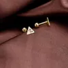 Boucles d'oreilles à tige WPB S925 Triangle en argent sterling "Je t'aime" Bijoux de luxe métalliques pour femmes Cadeaux Fête Bal Banquet