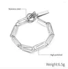 Bracelets porte-bonheur simple broche en acier inoxydable bascule claps bracelet pour hommes bijoux de mode