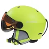 サイクリングヘルメットムーンスキーヘルメットゴーグル統合的に成形されたPCEPS高品質のスキーヘルメットアウトドアスポーツスキースノーボードスケートボードヘルメット230506