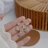 Baumeln Ohrringe 2023 Korean Design Kreative Würfel Zirkonia Geometrische Ohrring Für Frauen Bling Kristall Zirkon Stud