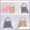 Autres fournitures de fête festive en gros longue oreille sac de Pâques doux en peluche lapin panier mignon lapin visage seau extérieur Portable boutique H Dhfhm