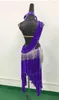 Vêtements de scène robes de concours de danse latine robe pour femmes Rumba Salsa Costume Standard avec soutien-gorge justaucorps Tube perles