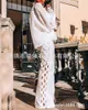 Kadınlar İki Parçalı Pantolon 2023 İlkbahar ve Yaz Modası Sıkışan Kadın Dantel Gömlek Beyaz Uzun Stil Banliyö Katı Setler
