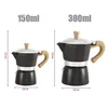 Coffee Pots 6/12 Vintage Wooden Cup Handle Espresso Maker Moka Pot Italian and Cuban Coffee Brewing Tools Coffee Shop Coffee Accessories P230508