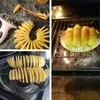 Nuovi spiedini per barbecue di patate protettivi per patatine da campeggio Affettatrice per patate Taglierina a spirale per patate Utensili per barbecue Accessori da cucina