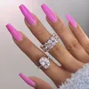 Cluster Rings SIX Style Band Set 925 Sterling Silver Wedding Engagement Cocktail Simulated Diamond For Women Jewelry Wholesale