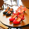 Chaussures plates filles en cuir automne noeud papillon sandales 2023 enfants talons hauts princesse douce pour SZ107