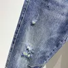 Herenjeans gescheurd jeans mannen lichtblauwe stretch capris broek noodlijdende casual harem broek vintage hiphop enkel lengte broek Jeans merk Z0508