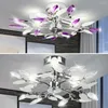 Kroonluchters Moderne LED -verlichting woonkamer plafond kroonluchter hanglamp voor eetkeuken kristallen licht slaapkamer deco