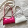 Вечерние сумки патентная кожа маленькие сумочки для женщин дизайнерский дизайн с твердым цветом женский подмышечный кошелек мода Женское плечо
