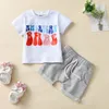 Baby Boy Boy Casual Roupfits Fashion Letter de verão de manga curta T-shirt desenho de corda de corda 2pcs Conjunto de roupas Little Toddler Sports Casual 2pcs Suits S2202