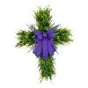 Dekorativa blommor Easter Cross Wreath Garland Ornament Window för Futr Door Holiday Farmhouse