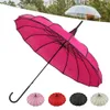 Paraplyer 16 Bone Plain Straight Paraplyer Vattentät vindtät UV -skydd Paraplyer för män Kvinnor Baobiska paraply 230508