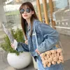 Sacs de soirée Firmranch Super mignon double face poupée dessin animé Mini Animal tendance sac à main épaule sac à bandoulière femme douce poignée froissée Denim T230508