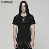 Herren T-Shirts PUNK RAVE Herren Strick T-Shirt Stil Original Design Persönlichkeit Casual Tops Streetwear Herrenbekleidung