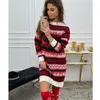 Casual Dresses Autumn Winter Women's Knitwear Fashion O Neck Jacquard Christmas Figure Slim Lads Long Sleeve 2023