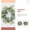 Decorative Flowers 2 Pcs Outdoor Window Wreaths Mini Green Leaves Wreath Holder Easter Ring Scented Candles