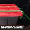 Пластиковый контейнер для хранения на колесиках Hyper Tough 50 галлонов с защелкивающейся крышкой, черный с красной крышкой
