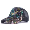 Snapbacks najlepiej sprzedający się 2021 cekinów baseballowa czapka dla kobiet mody Snapback siatka lato SUN HAT Bone Regulowany spokój zwyczajny Hip Hop Hat G230508