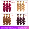 Hair Bulks Miss Rola Onda corporal brasileira Humano tecelagem 1/3/4 Bundles 27# Blonde 99J Bug ombre Extensions Double Wits 230508