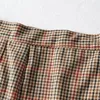 Skirts Women College Style Belt Buckle Decoration Plaid Pleated Skirt Female Girly Sweet Skirt 230508