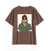 Женская футболка Hirsionsan Cool Girl Printed T Roomts Женщины летние мягкие 100% хлопковая мультипликационная одежда.