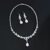 Pendanthalsband Em Ankomst modeuttalande halsband och örhänge för kvinnliga glänsande zirkonier Utsökta smyckesuppsättning 230506