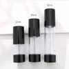 50pcs/lot 15ml 30ml 50ml black transparent vacuum lotion bottle press cosmetic bb cream liquid foundation into empty bottle