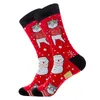 Herrstrumpor Middle Tube Damp Winter och Santa Snowflake Claus Cotton Autumn