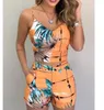 2023 Popular European and American Women's Summer Printed Slim Fit Set Women's Shorts