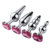 Anal Toys steel Couples Games Metal stainless Anal Butt Plug Crystal Holle Kitty Cat Face Bead Masturbador Sex Toys for MenWomen 230508