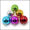 Juldekorationer anpassade hängande bauble tomma 8cm sublimering plast transparent boll med flock xmas trädprydnad släpper dhe4h