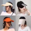Stingy Brim Hats Hand-woven Visor UV Protection Baseball Cap Ladies Summer Hat Female Sun Shadow Women's Bicycles Everyday