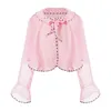 Scarves Kid Girls Thin Chiffon Shrug Shawl Long Sleeve Ruffle UV Protection Cardigan For Beach Outgoing Sun Cover