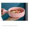 Ciotole Insalatiera in ceramica Maniglia portatile Adorabile riutilizzabile Sostituzione Cucina Instant Noodles Zuppa Stoviglie