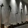 装飾的なオブジェクトの置物9ピーセットクリエイティブインダストリアルスタイルロッククライミングマン樹脂壁吊り像彫刻彫刻フィギュアクラフトホームデコレーション230508