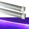 УФ-светодиод Blacklight Bar AC 85V-265V 1FT 2FT 3FT 4FT 5FT 6FT 6FT 8FT T8 Интегрированное свечение лампы в припасах Dark Party для флуоресцентного плаката и вечеринки Рождественский Crestech