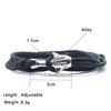 Tennisarmbänder Multilayer Paracord Rope Wrap Armband Trendy Silber/Schwarz Easy Hook Ocean Animals Braclet Men Women Red Thread Lucky