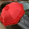 Umbrellas Designer Red Umbrella Women Lace Uv Protection Strong Windproof Folding Umbrella Luxury Wedding Parasoles Rain Gear GXR35XP 230508