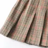 Skirts Women College Style Belt Buckle Decoration Plaid Pleated Skirt Female Girly Sweet Skirt 230508