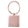 Keychains IJK0037 Wholesale Or Retail Stainless Steel Square Shape Key Chain Unisex Fashion Jewelry Ring