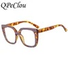 Fashion Square Rainbow Optical Anti-Blue Glasses Kvinnor Vintage Big Floral Computer Eyeglasses Frame Kvinnliga glasögon 0508