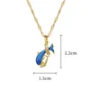 Pendant Necklaces Blue Dolphin Mom Baby Stainless Steel Chain Necklace For Women Mother's Day Gift Luxury Designer Jewelry Collares Para