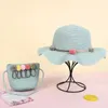 Caps chapeaux Girl Hat Summer Big Brim arc respirant chapeau de soleil bébé confortable plage paille de paille costume